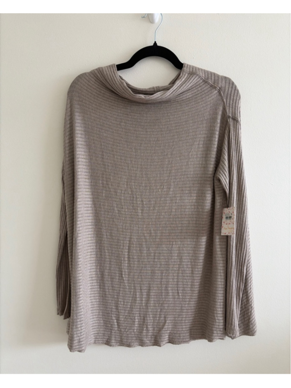 Women's Free People Taupe Heather Long Sleeve Tee